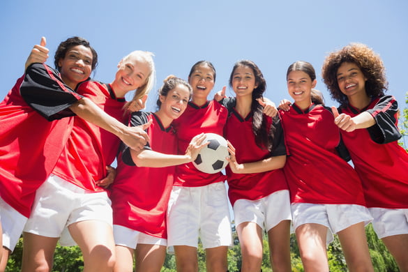 team of female soccer players